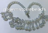 CGN500 21 inches chinese crystal & opal beaded necklaces