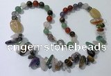 CGN510 23.5 inches chinese crystal & mixed gemstone beaded necklaces