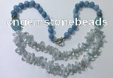 CGN516 23.5 inches chinese crystal & mixed gemstone beaded necklaces