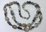 CGN548 23.5 inches striped agate gemstone beaded necklaces