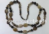 CGN581 23.5 inches striped agate gemstone beaded necklaces