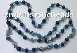 CGN656 22 inches chinese crystal & striped agate beaded necklaces