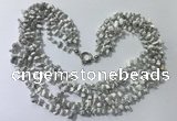 CGN730 19.5 inches stylish 6 rows white howlite chips necklaces