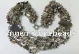 CGN761 20 inches stylish 6 rows Botswana agate chips necklaces