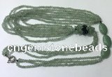 CGN846 30 inches trendy green aventurine long beaded necklaces