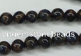 CGO161 15.5 inches 6mm round gold blue color stone beads