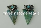CGP104 30*55mm arrowhead agate gemstone pendants wholesale