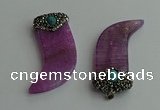 CGP122 25*58mm horn agate gemstone pendants wholesale