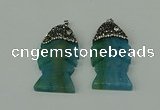 CGP134 25*48mm fishbone agate gemstone pendants wholesale