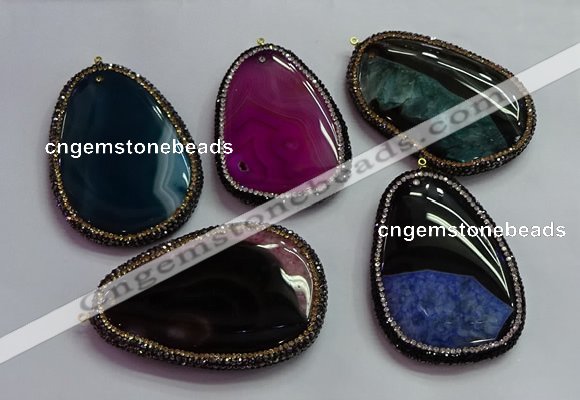 CGP1551 40*60mm - 45*70mm freeform agate pendants wholesale