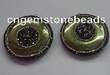 CGP1583 45mm coin pyrite gemstone pendants wholesale