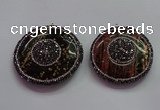 CGP1591 55mm coin snowflake obsidian pendants wholesale