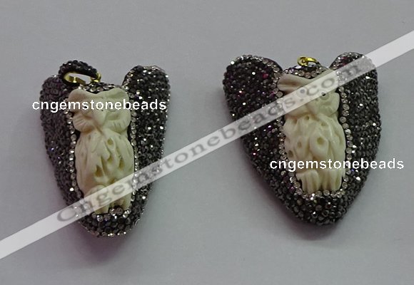 CGP1607 30*48mm - 35*50mm carved ox bone pendants wholesale