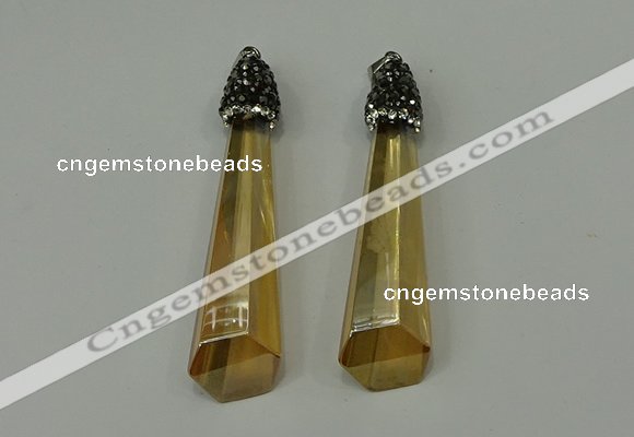 CGP252 15*65mm sticks crystal glass pendants wholesale