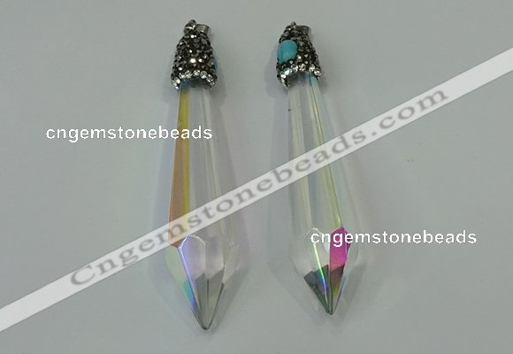 CGP260 16*80mm sticks crystal glass pendants wholesale