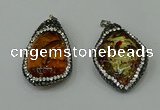 CGP276 28*40mm - 30*45mm freeform synthetic amber pendants