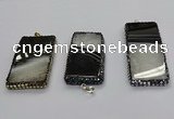 CGP3053 30*65mm - 35*75mm rectangle druzy agate pendants