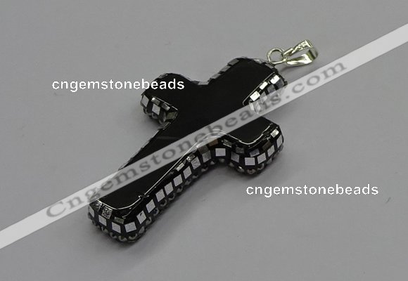 CGP3095 35*55mm cross agate gemstone pendants wholesale