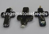 CGP3098 35*55mm cross agate gemstone pendants wholesale