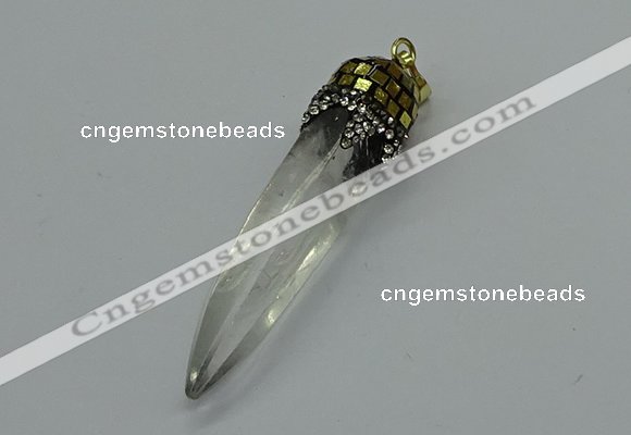 CGP3221 12*45mm - 15*55mm sticks white crystal pendants