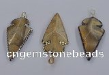 CGP3289 25*55mm - 28*55mm arrowhead agate pendants wholesale