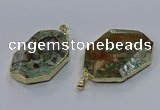 CGP3425 30*45mm - 40*55mm freeform ocean agate pendants