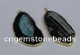CGP3439 36*70mm - 40*80mm freeform druzy agate pendants wholesale