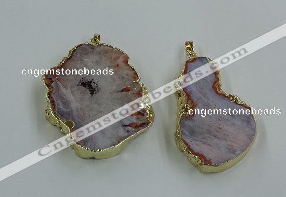 CGP3440 30*45mm - 45*55mm freeform south red agate pendants