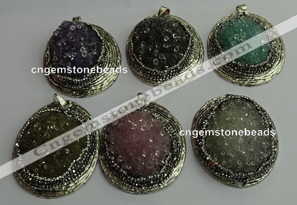 CGP363 35*55mm freeform crystal glass pendants wholesale