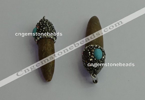 CGP409 10*45mm - 15*50mm bullet sea urchin shell pendants