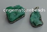 CGP595 25*40mm - 30*45mm freeform druzy agate gemstone pendants