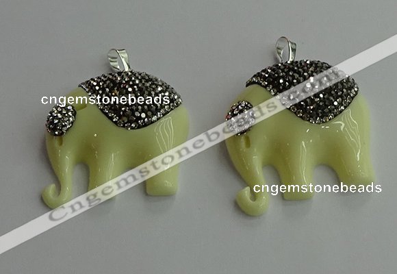 CGP648 30*35mm elephant resin pendants wholesale