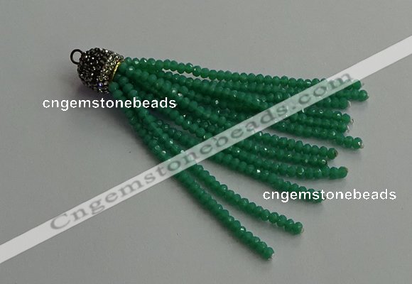 CGP670 2*3mm faceted rondelle handmade chinese crystal tassel pendants