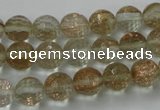CGQ25 15.5 inches 10mm faceted round gold sand quartz beads