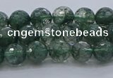 CGQ521 15.5 inches 6mm faceted round imitation green phantom quartz beads