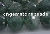 CGQ525 15.5 inches 14mm faceted round imitation green phantom quartz beads