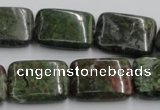 CGR18 16 inches 15*20mm rectangle green rain forest stone beads wholesale