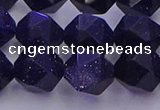 CGS458 15.5 inches 10mm faceted nuggets goldstone beads wholesale