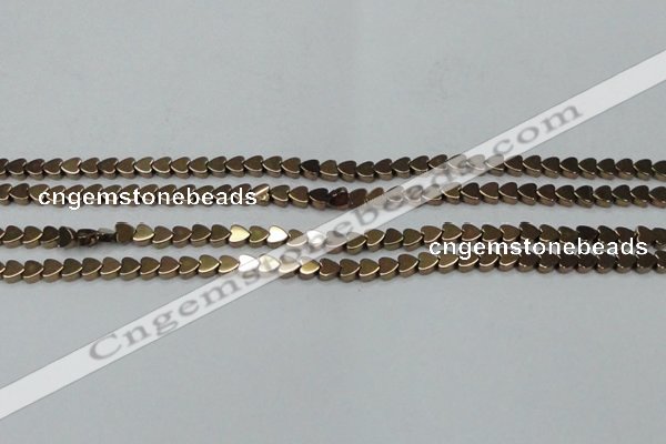 CHE1001 15.5 inches 6*6mm heart plated hematite beads wholesale