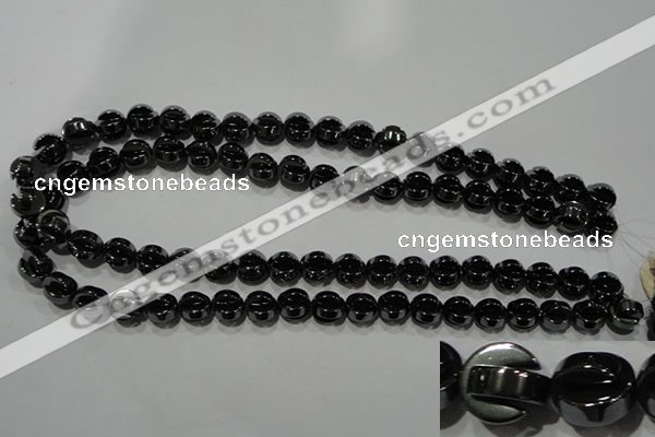 CHE245 15.5 inches 10mm curved moon hematite beads wholesale