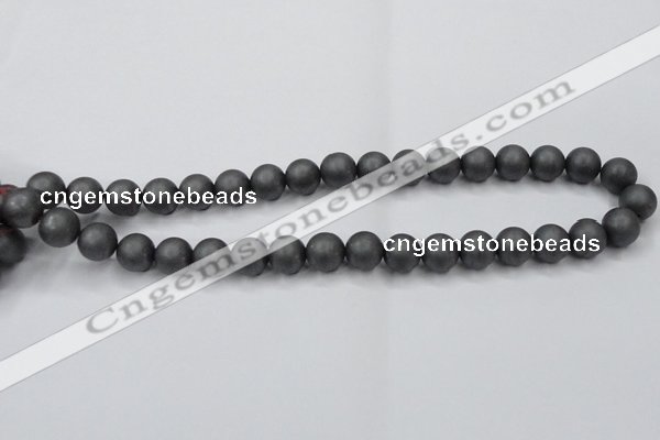CHE406 15.5 inches 12mm round matte hematite beads wholesale
