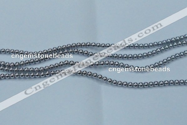 CHE423 15.5 inches 4mm round plated hematite beads wholesale