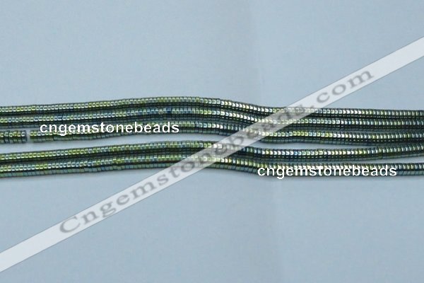 CHE645 15.5 inches 1*2mm tyre plated hematite beads wholesale
