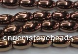 CHE743 15.5 inches 5*8mm rice plated hematite beads wholesale