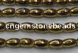CHE803 15.5 inches 4*6mm rice plated hematite beads wholesale