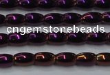 CHE813 15.5 inches 5*8mm rice plated hematite beads wholesale