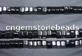 CHE822 15.5 inches 4*4mm hexagon hematite beads wholesale