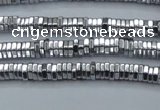 CHE825 15.5 inches 1*2mm hexagon plated hematite beads wholesale