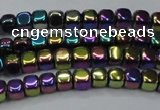 CHE860 15.5 inches 3*3mm dice platedhematite beads wholesale