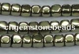 CHE877 15.5 inches 4*4mm dice plated hematite beads wholesale